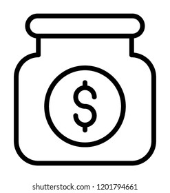 Jar inside is savings icon 