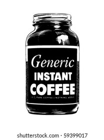 Jar Of Instant Coffee - Retro Clip Art