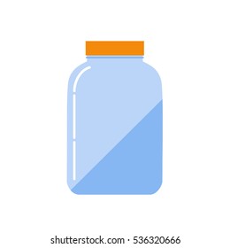 Jar, isolated on white background. Flat icon