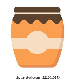Jar of jam in a flat style. Honey jar. Flat vector illustration.