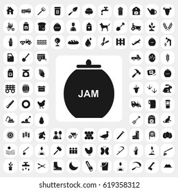 jar of jam icon. agriculture set. vector sign symbol on white background