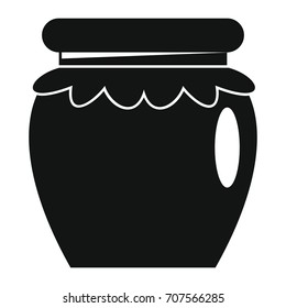 Jar of jam icon in black simple silhouette style vector illustration for design and web isolated on white background. Jar of jam vector object for label and advertising