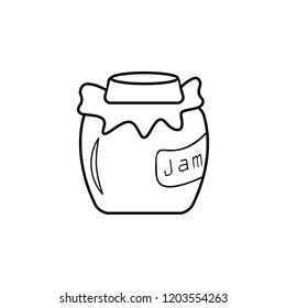 Jar of jam icon. Simple outline vector of autumn set for UI and UX, website or mobile application