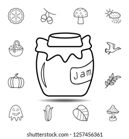 Jar of jam icon. Simple outline vector element of Autumn icons set for UI and UX, website or mobile application
