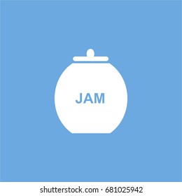 jar of jam icon. vector sign symbol on blue background