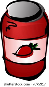 Jar of jam, illustratin 3d isometric style  lineart sketch hand-drawn