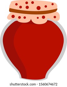 Jar de mermelada, ilustración, vector sobre fondo blanco.