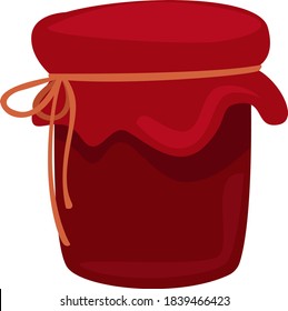 Jar of jam, illustration, vector on white background