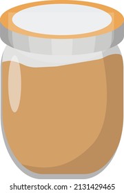 Jar of jam, illustration, vector on a white background.