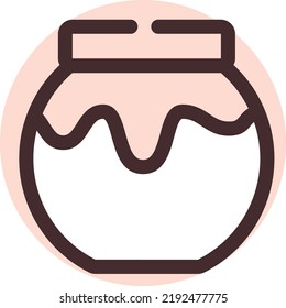 Jar de mermelada, ilustración, vector sobre un fondo blanco.