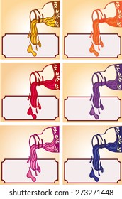 Jar of jam. labels for homemade jam. Vector illustration.