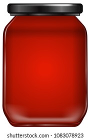 A Jar of Jam on White Background illustration