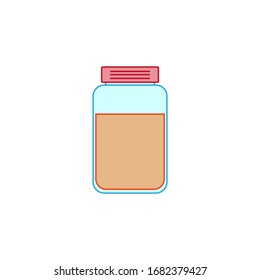jar of jam on white background