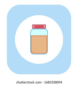 jar of jam on white background