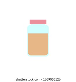 jar of jam on white background