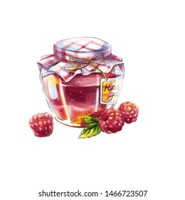 jar of jam with openwork patterns on a geometric background