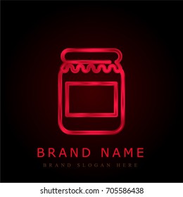 Jar of jam red chromium metallic logo