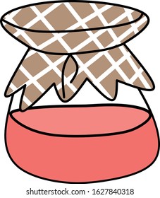 jar of jam in retro country style.  simple doodle illustration