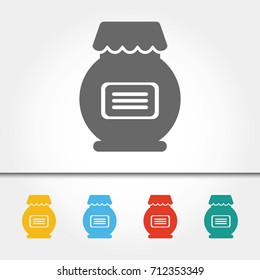 Jar of Jam Single Icon Vector Illustration