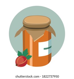 Jar of jam vector graphics