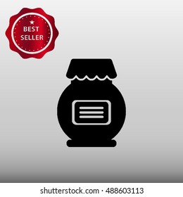 Jar of Jam Vector Icon Illustration