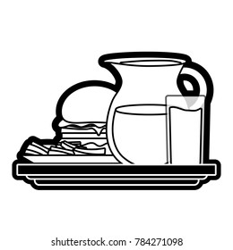  jar juice and burger  vector illustration