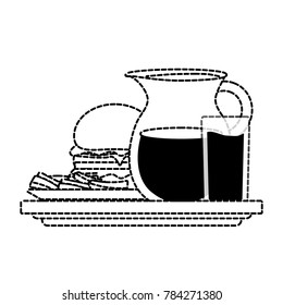  jar juice and burger  vector illustration
