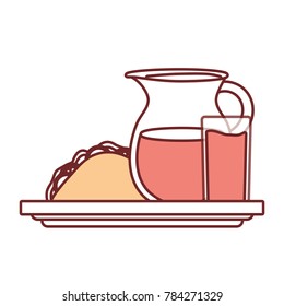  jar juice and sandwich vector illustration