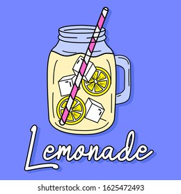 JAR WITH LEMONADE, SLOGAN PRINT VECTOR