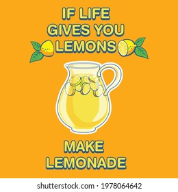 jar of lemonade with text and lemons
