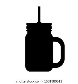 jar with lid and tube icon. Jar symbol