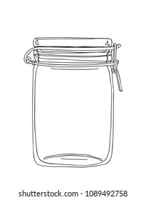 Jar line art hand drawn cute art vintage illustration