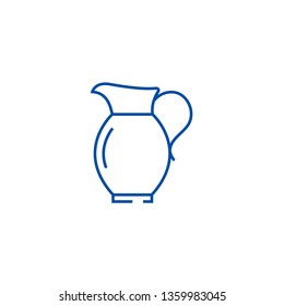 Jar line icon concept. Jar flat  vector symbol, sign, outline illustration.