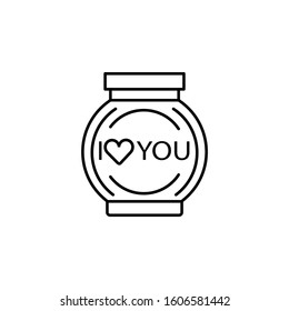 jar line icon. Elements of valentines day illustration icons. Signs, symbols can be used for web, logo, mobile app, UI, UX