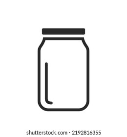 jar line icon. food preservation, marmalade and jam symbol. isolated vector image in simple style