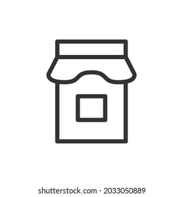 Jar line icon, sign or symbol. Premium pictogram in trendy outline style. Jar pixel perfect vector icon isolated on a white background. 