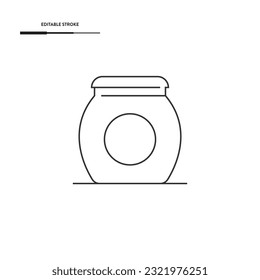 Jar Line Icon Vector Design. 