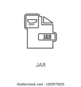 Jar linear icon. Jar concept stroke symbol design. Thin graphic elements vector illustration, outline pattern on a white background, eps 10.