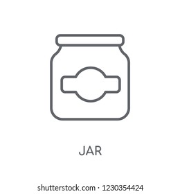 jar linear icon. Modern outline jar logo concept on white background from kitchen collection. Suitable for use on web apps, mobile apps and print media.