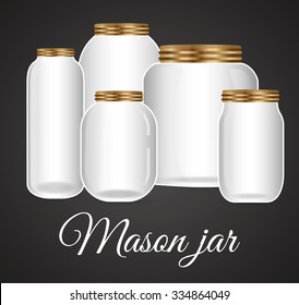Jar mason fashion glass design, vector illustration eps10