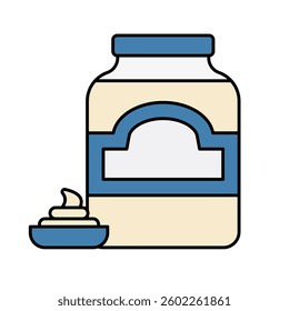 Jar of mayonnaise icon. Vector.