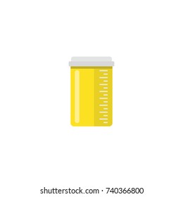 Jar of medical tablet. Jar with medicine. Medical icon in flat style. Vector Illustration.