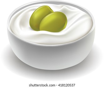  jar of moisturizing face cream with green olive