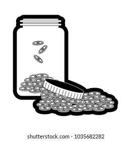 jar with money coins icon