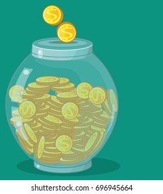 jar with money, Save money, vector illustration