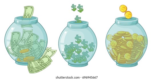 jar with money, Save money, vector illustration