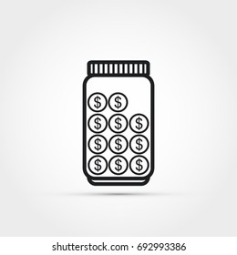 Jar with money vector illustration -saving money concept
