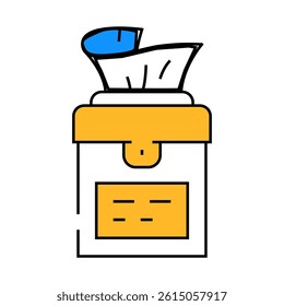 jar of napkins line icon vector. jar of napkins sign. isolated symbol illustration