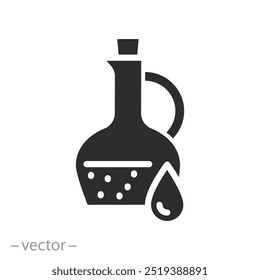 Icono del aceite de oliva del tarro, aceite de cocina, Ilustración vectorial plana simple