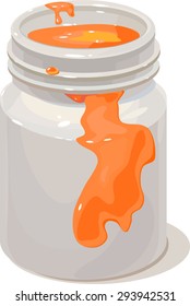 jar of orange paint